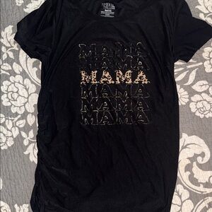 Time and Tru Black Leopard 'MAMA' maternity T-Shirt